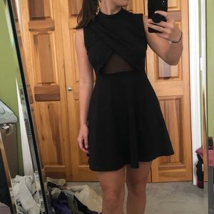 Lulu’s open back black dress